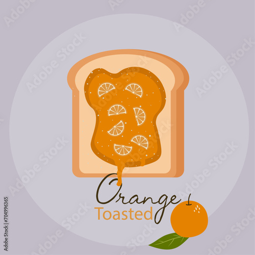Flat Design Illustration with Orange Toasted