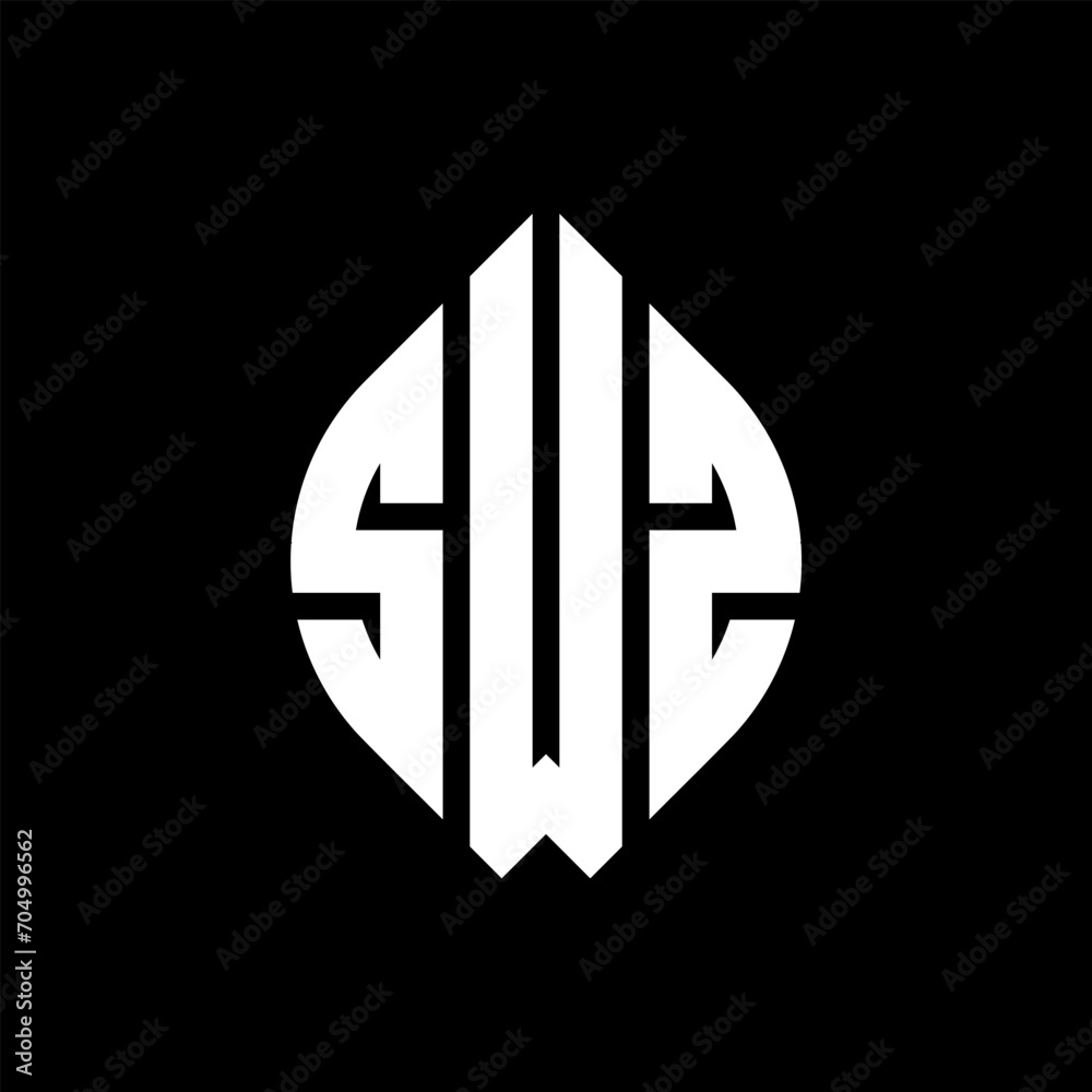 SWZ letter logo design with polygon shape. SWZ polygon and cube shape logo design. SWZ hexagon vector logo template white and black colors. SWZ monogram, business and real estate logo.