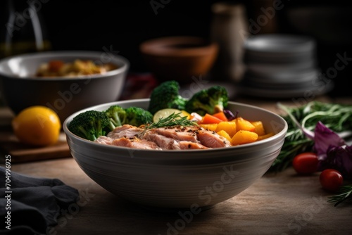  a close up of a plate of food on a plate of food on a plate of food on a plate on a table.