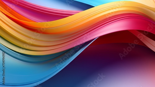 Abstract Rainbow Colored Waving Layers AI Generated