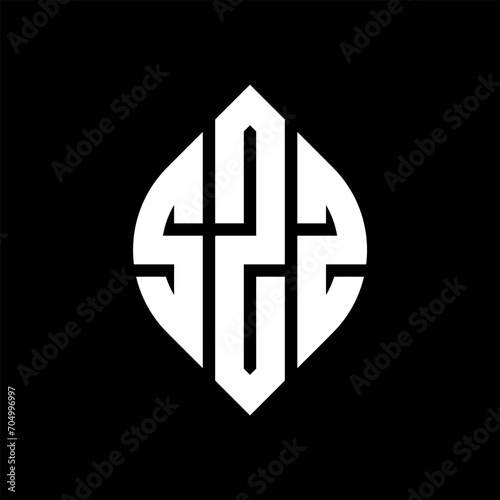Free Download SZZ circle letter logo design with circle and ellipse shape. SZZ ellipse letters with typographic style. The three initials form a circle logo. SZZ circle emblem abstract monogram letter mark vector. - GFXLoad