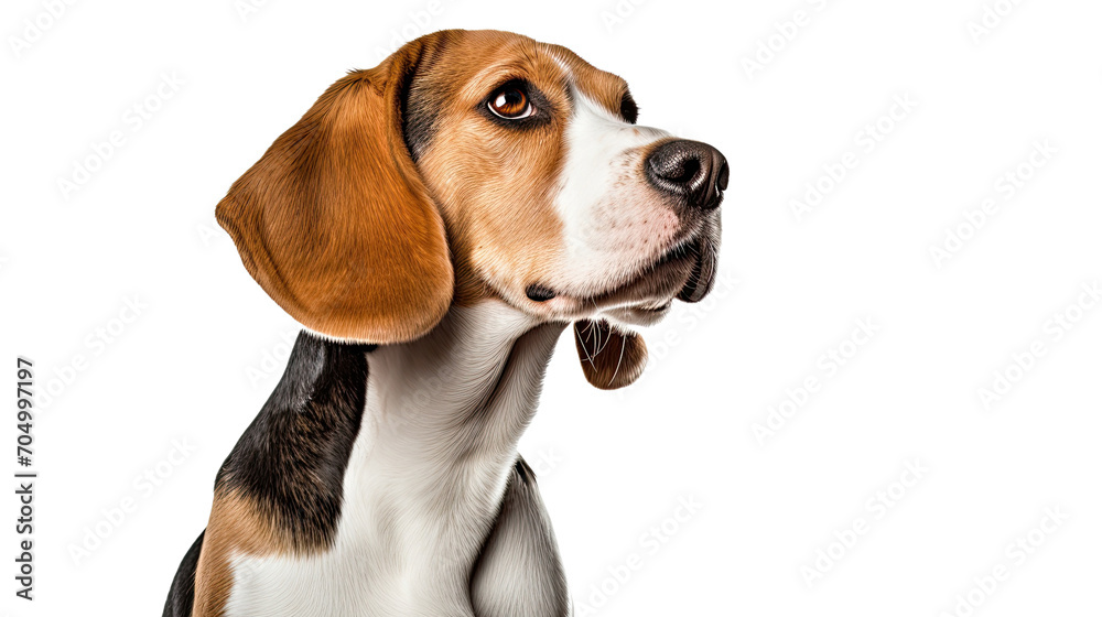 Beagle dog isolated on a transparent background