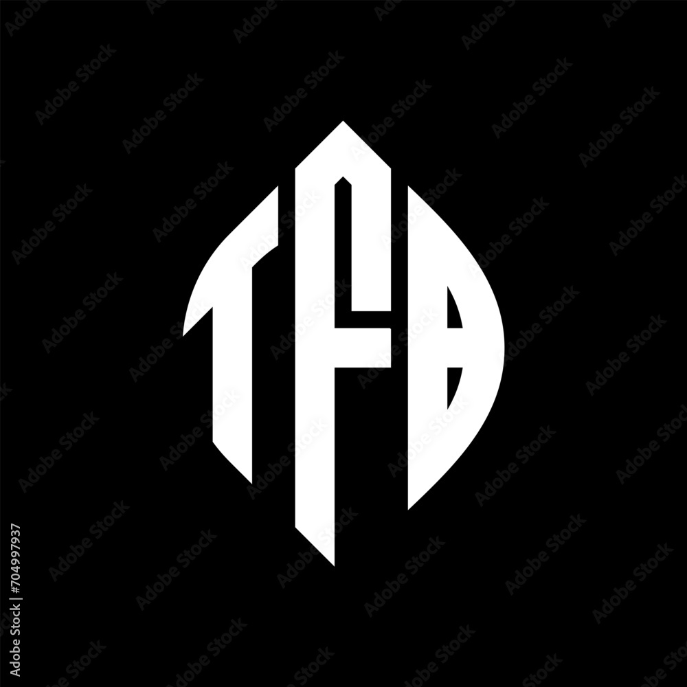 TFB circle letter logo design with circle and ellipse shape. TFB ellipse letters with typographic style. The three initials form a circle logo. TFB circle emblem abstract monogram letter mark vector. TFB circle letter logo design with circle and ellipse shape. TFB ellipse letters with typographic style. The three initials form a circle logo. TFB circle emblem abstract monogram letter mark vector.