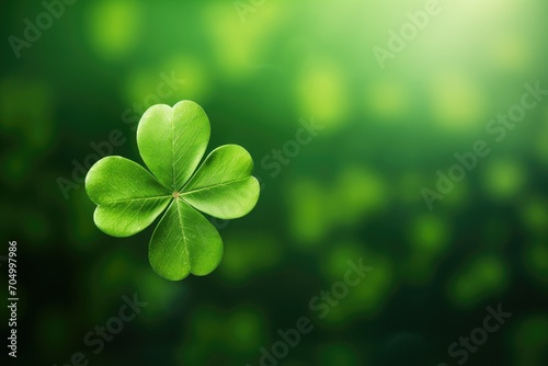 St Patrick's day clover leaves background, green. Generative AI