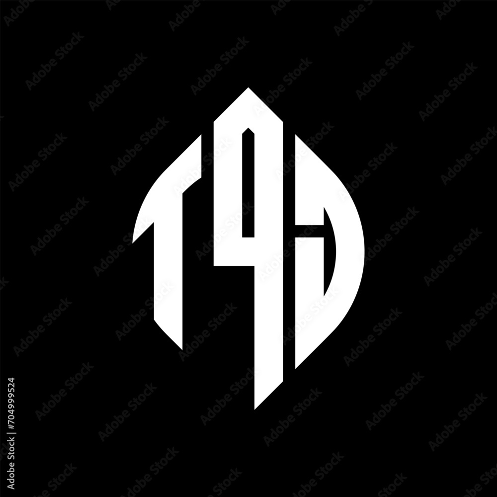 TQJ circle letter logo design with circle and ellipse shape. TQJ ellipse letters with typographic style. The three initials form a circle logo. TQJ circle emblem abstract monogram letter mark vector. TQJ circle letter logo design with circle and ellipse shape. TQJ ellipse letters with typographic style. The three initials form a circle logo. TQJ circle emblem abstract monogram letter mark vector.