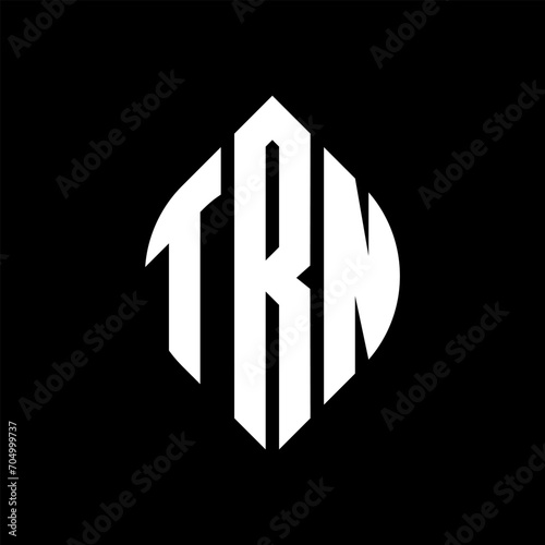 TRN circle letter logo design with circle and ellipse shape. TRN ellipse letters with typographic style. The three initials form a circle logo. TRN circle emblem abstract monogram letter mark vector. photo