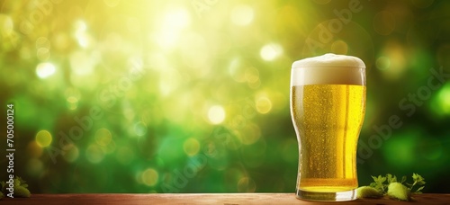 A glass of green St. Patrick's day beer. Generative AI