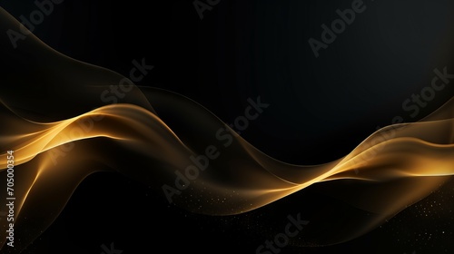 Golden Gradient Black Overlay Abstract Background with Space for Text AI Generated