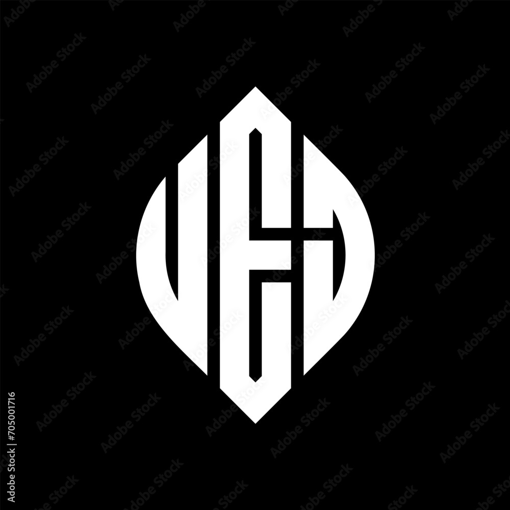 Fototapeta premium UEJ logo. UEJ letter. UEJ letter logo design. Initials UEJ logo linked with circle and uppercase monogram logo. UEJ typography for technology, business and real estate brand.