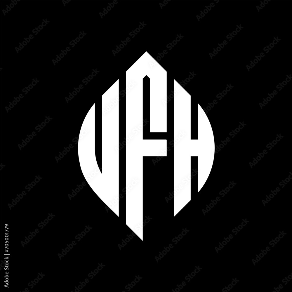 UFH circle letter logo design with circle and ellipse shape. UFH ellipse letters with typographic style. The three initials form a circle logo. UFH circle emblem abstract monogram letter mark vector. UFH circle letter logo design with circle and ellipse shape. UFH ellipse letters with typographic style. The three initials form a circle logo. UFH circle emblem abstract monogram letter mark vector.