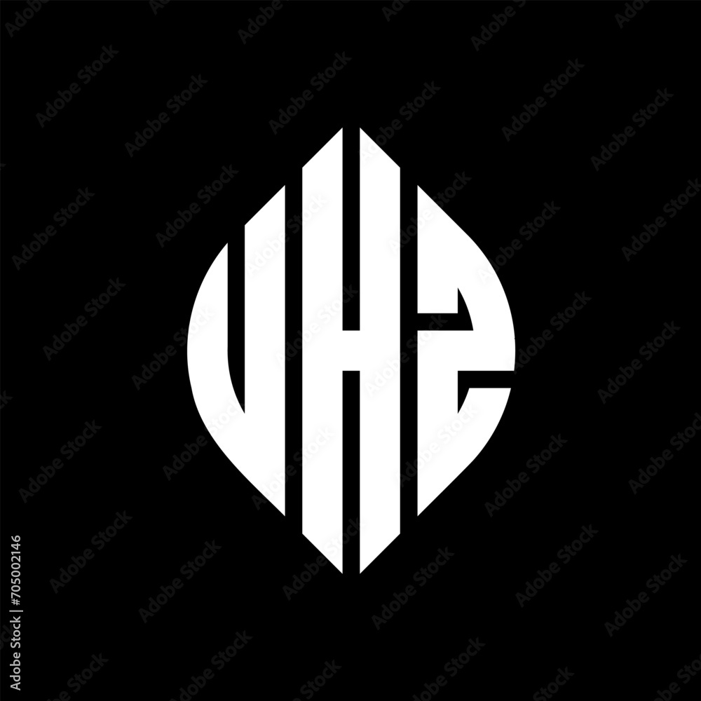 UHZ circle letter logo design with circle and ellipse shape. UHZ ellipse letters with typographic style. The three initials form a circle logo. UHZ circle emblem abstract monogram letter mark vector. UHZ circle letter logo design with circle and ellipse shape. UHZ ellipse letters with typographic style. The three initials form a circle logo. UHZ circle emblem abstract monogram letter mark vector.