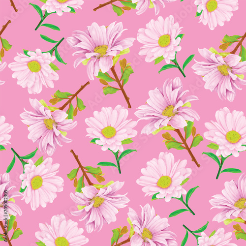 floral seamless pattern hand drawn style design