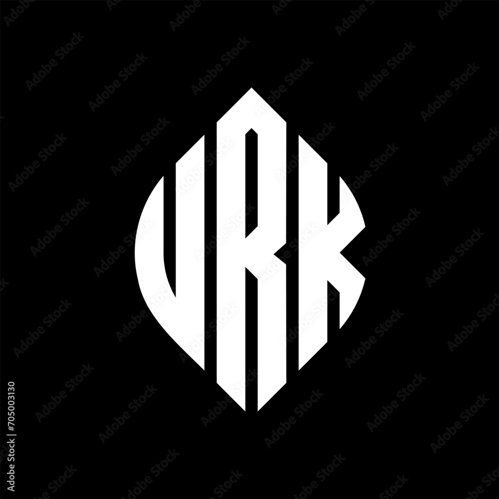URK circle letter logo design with circle and ellipse shape. URK ellipse letters with typographic style. The three initials form a circle logo. URK circle emblem abstract monogram letter mark vector. URK circle letter logo design with circle and ellipse shape. URK ellipse letters with typographic style. The three initials form a circle logo. URK circle emblem abstract monogram letter mark vector.