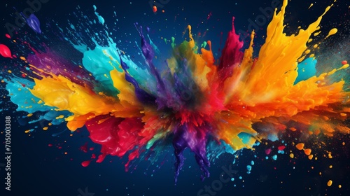 Colorful Splattering Paint Wallpaper AI Generated