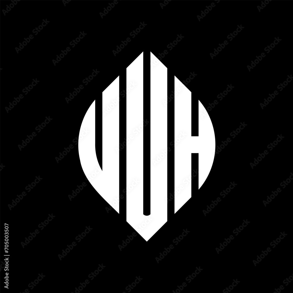 UUH circle letter logo design with circle and ellipse shape. UUH ellipse letters with typographic style. The three initials form a circle logo. UUH circle emblem abstract monogram letter mark vector. UUH circle letter logo design with circle and ellipse shape. UUH ellipse letters with typographic style. The three initials form a circle logo. UUH circle emblem abstract monogram letter mark vector.