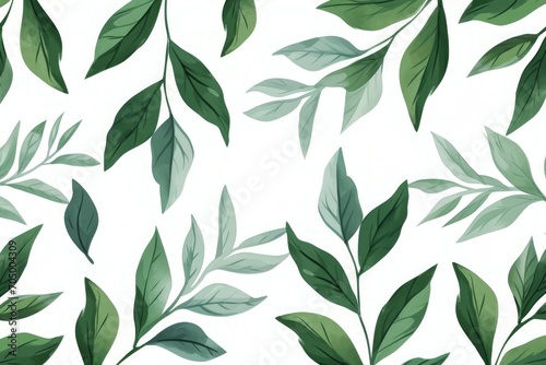 Watercolor designer elements set collection of green leaves, greenery art foliage natural leaves herbs in watercolor style. Decorative beauty elegant illustration for design photo