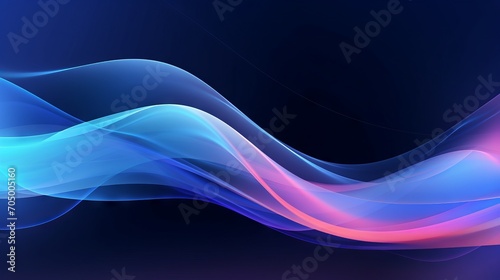 Modern Header Design with Thistle, Midnight Blue, and Sky Blue Colors: Dynamic Curved Lines with Fluid Flowing Waves AI Generated photo