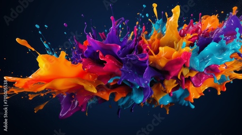 Colorful Paint Splash Desktop Wallpaper AI Generated