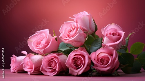 Beautiful Pink Roses Bouquet Wallpaper AI Generated