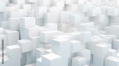 Abstract White Cube Boxes on Block Background AI Generated © Alex