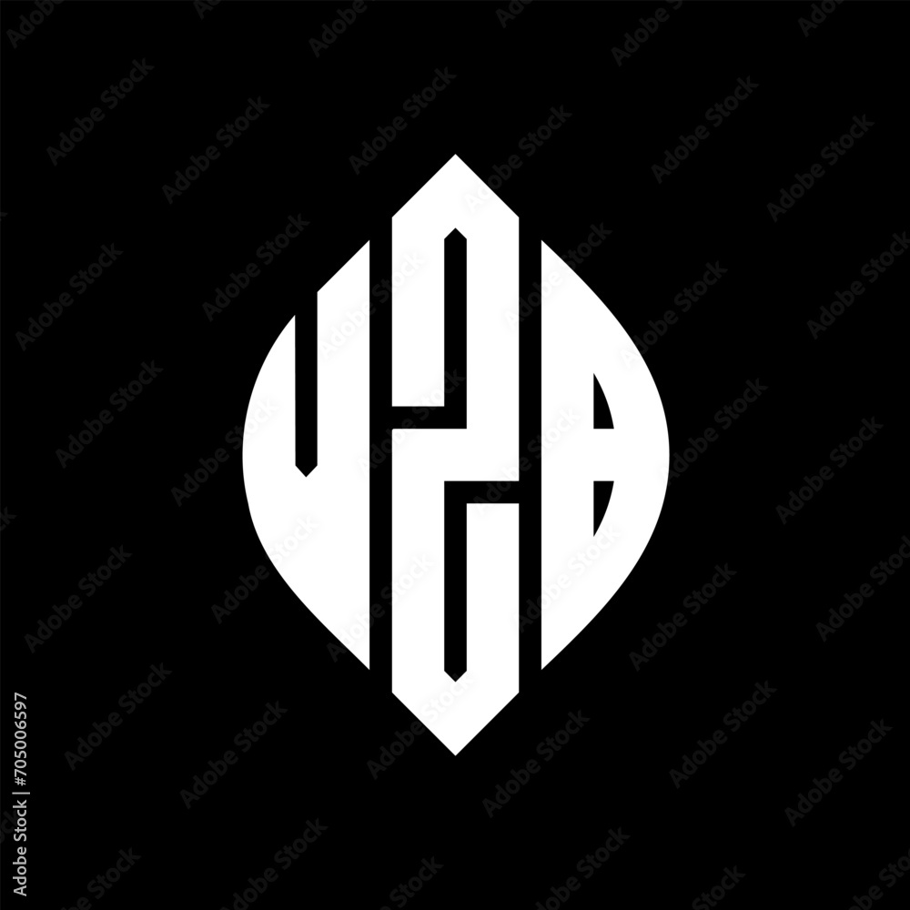 VZB circle letter logo design with circle and ellipse shape. VZB ellipse letters with typographic style. The three initials form a circle logo. VZB circle emblem abstract monogram letter mark vector.