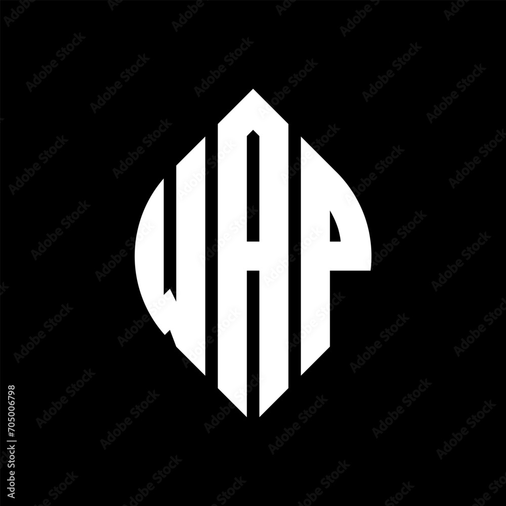 WAP circle letter logo design with circle and ellipse shape. WAP ellipse letters with typographic style. The three initials form a circle logo. WAP circle emblem abstract monogram letter mark vector. WAP circle letter logo design with circle and ellipse shape. WAP ellipse letters with typographic style. The three initials form a circle logo. WAP circle emblem abstract monogram letter mark vector.