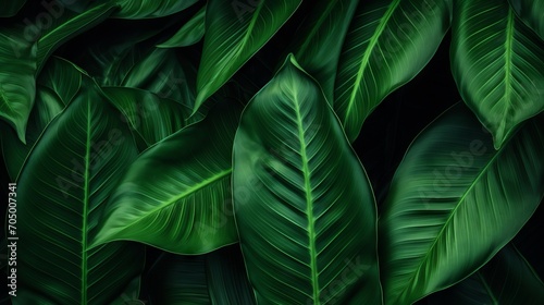 Tropical Leaves Texture: Abstract Nature Leaf Green Background AI Generated