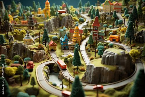 Wallpaper Mural Toy Car City. Miniature of urban architecture. Macro shooting with selective focus.  Torontodigital.ca