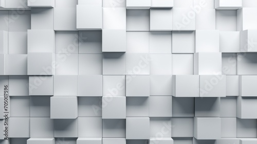 Neatly Organized 3D Blocks Creating a White Tech Wallpaper AI Generated