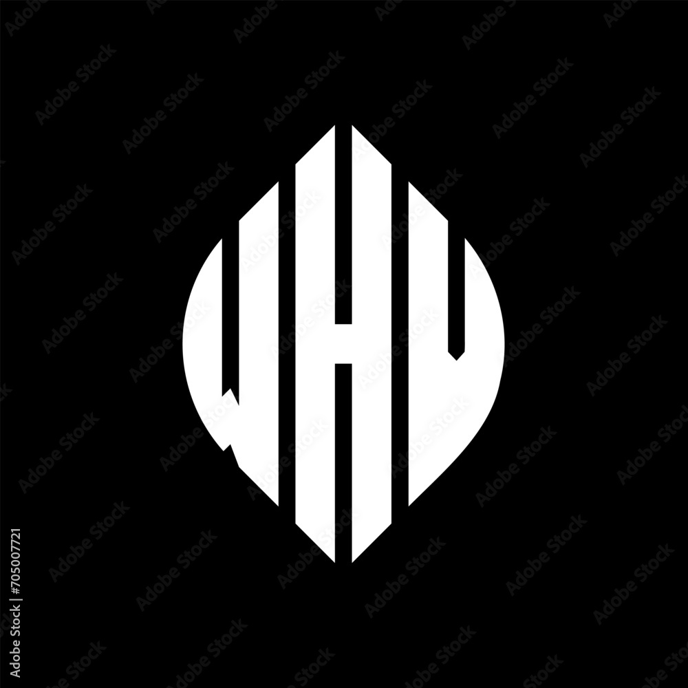 WHV circle letter logo design with circle and ellipse shape. WHV ellipse letters with typographic style. The three initials form a circle logo. WHV circle emblem abstract monogram letter mark vector. WHV circle letter logo design with circle and ellipse shape. WHV ellipse letters with typographic style. The three initials form a circle logo. WHV circle emblem abstract monogram letter mark vector.