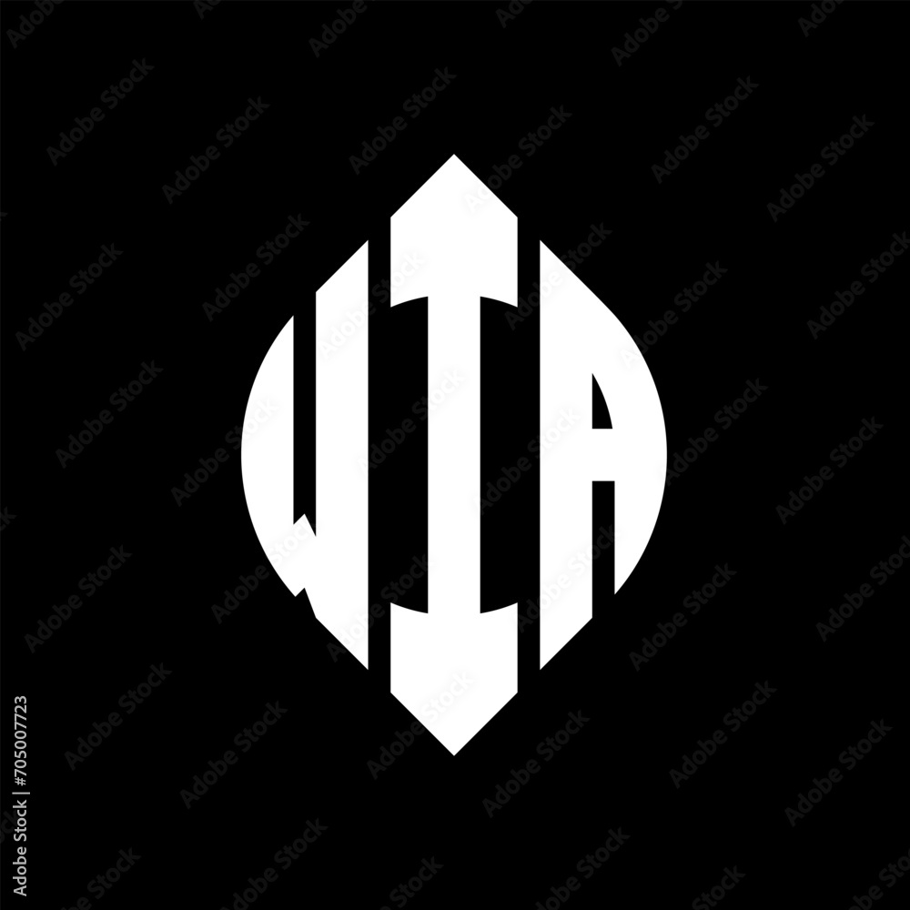 WIA circle letter logo design with circle and ellipse shape. WIA ellipse letters with typographic style. The three initials form a circle logo. WIA circle emblem abstract monogram letter mark vector. WIA circle letter logo design with circle and ellipse shape. WIA ellipse letters with typographic style. The three initials form a circle logo. WIA circle emblem abstract monogram letter mark vector.