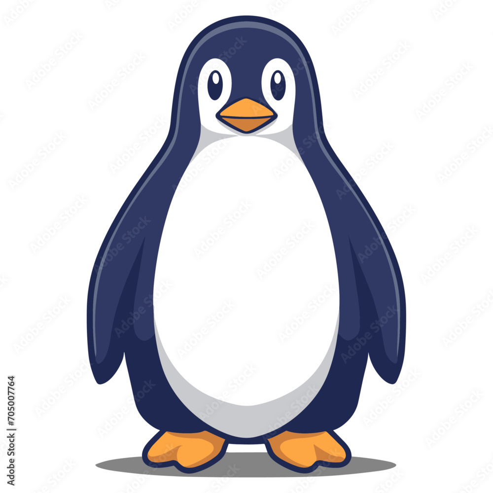 Obraz premium Minimal Penguin Flat vector illustration, Penguin vector illustration