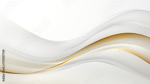 Elegant Golden Lines on White Background AI Generated