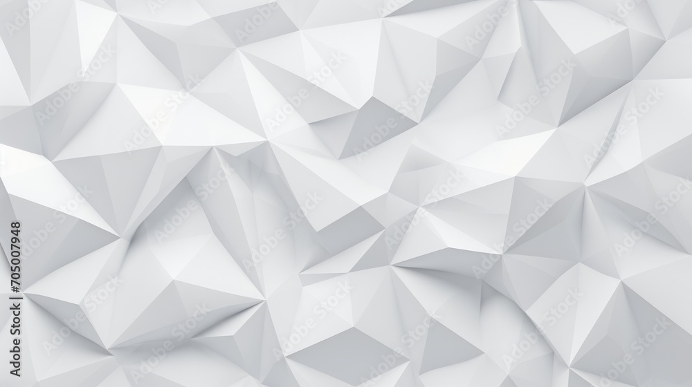 Abstract White Low Poly Background Texture AI Generated