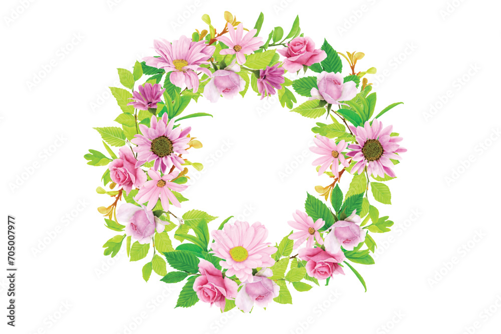 floral wreath hand drawn style design floral wreath hand drawn style design