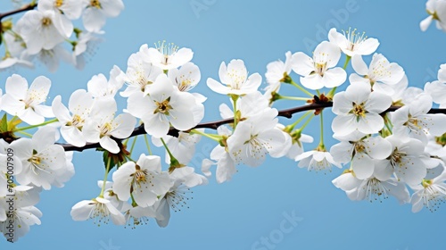 Artistic White Cherry Blossom in Spring Wallpaper AI Generated