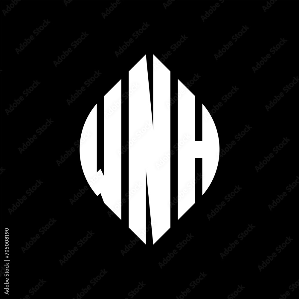 WNH circle letter logo design with circle and ellipse shape. WNH ellipse letters with typographic style. The three initials form a circle logo. WNH circle emblem abstract monogram letter mark vector. WNH circle letter logo design with circle and ellipse shape. WNH ellipse letters with typographic style. The three initials form a circle logo. WNH circle emblem abstract monogram letter mark vector.