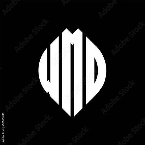 WMO circle letter logo design with circle and ellipse shape. WMO ellipse letters with typographic style. The three initials form a circle logo. WMO circle emblem abstract monogram letter mark vector.