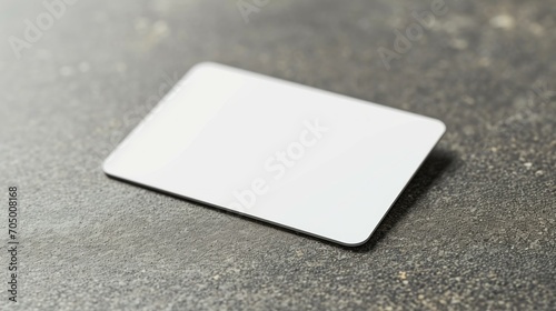 White blank business card mockup, template. Blank white business card on office background