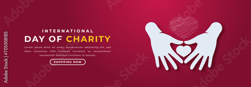 International Day of Charity Paper cut style Vector Design Illustration for Background, Poster, Banner, Advertising, Greeting Card