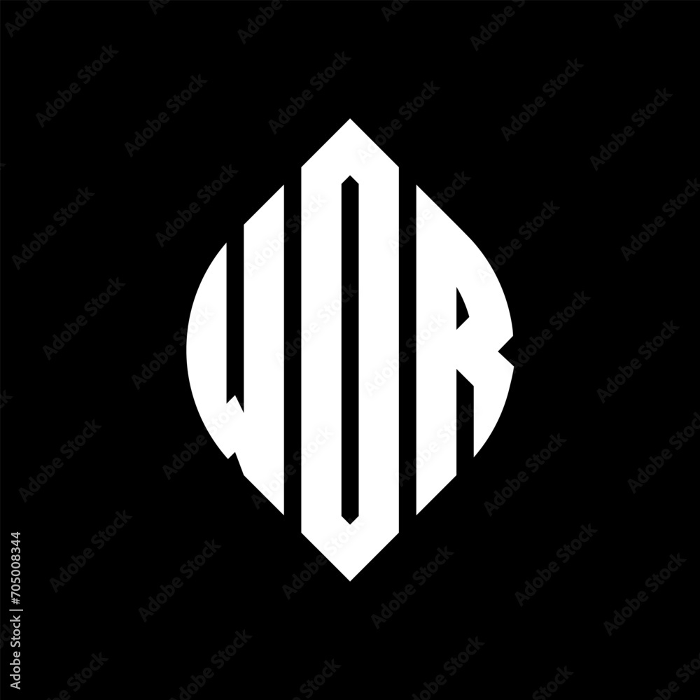 WOR circle letter logo design with circle and ellipse shape. WOR ellipse letters with typographic style. The three initials form a circle logo. WOR circle emblem abstract monogram letter mark vector. WOR circle letter logo design with circle and ellipse shape. WOR ellipse letters with typographic style. The three initials form a circle logo. WOR circle emblem abstract monogram letter mark vector.