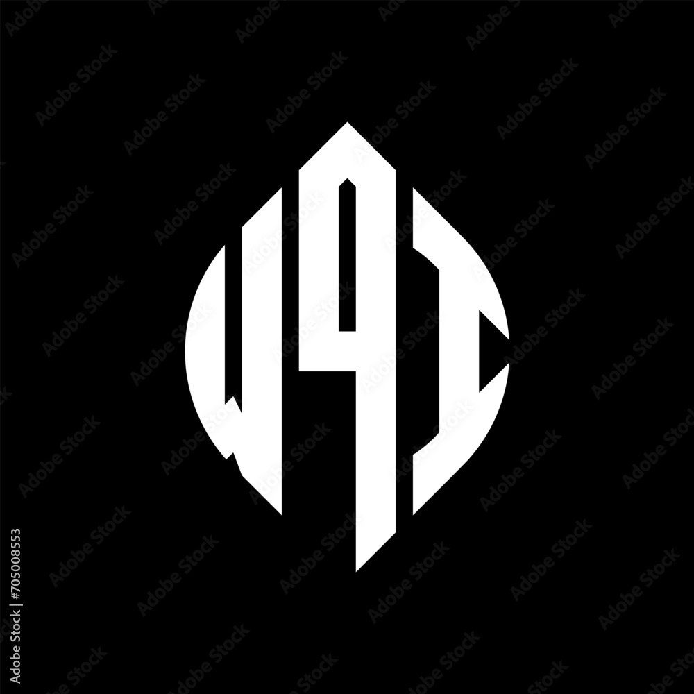 WQI circle letter logo design with circle and ellipse shape. WQI ellipse letters with typographic style. The three initials form a circle logo. WQI circle emblem abstract monogram letter mark vector. WQI circle letter logo design with circle and ellipse shape. WQI ellipse letters with typographic style. The three initials form a circle logo. WQI circle emblem abstract monogram letter mark vector.