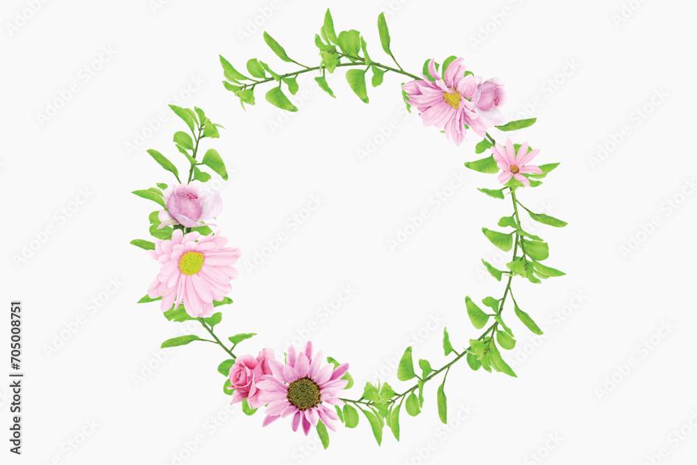 floral wreath hand drawn style design