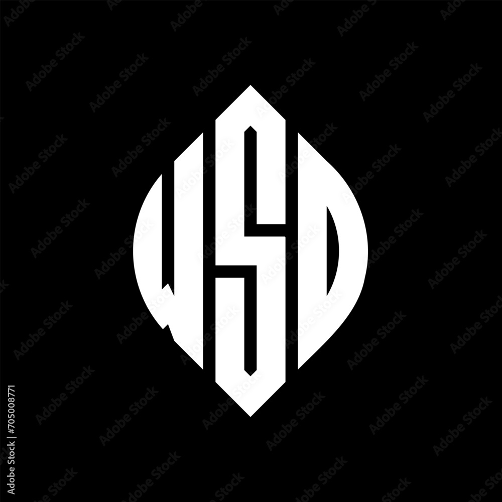 WSD circle letter logo design with circle and ellipse shape. WSD ellipse letters with typographic style. The three initials form a circle logo. WSD circle emblem abstract monogram letter mark vector. WSD circle letter logo design with circle and ellipse shape. WSD ellipse letters with typographic style. The three initials form a circle logo. WSD circle emblem abstract monogram letter mark vector.