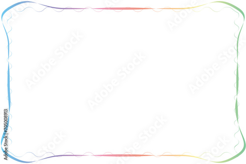 Simple of frame. Design vector rectangle with zigzag lines spectrum on white background. Design print for illustration, greeting cards, wedding invitations, menu, certificates, background. Set 17