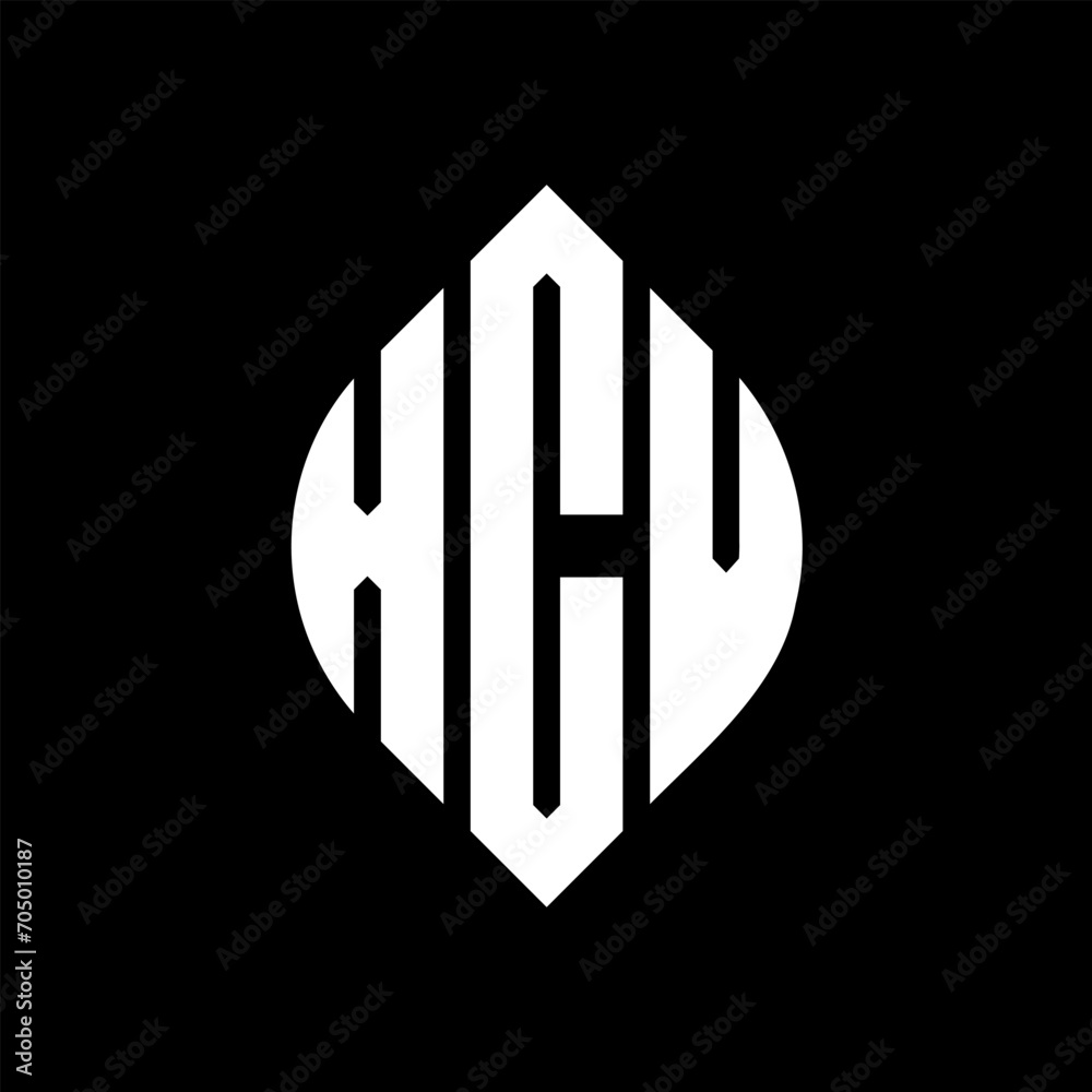 XCV circle letter logo design with circle and ellipse shape. XCV ellipse letters with typographic style. The three initials form a circle logo. XCV circle emblem abstract monogram letter mark vector. XCV circle letter logo design with circle and ellipse shape. XCV ellipse letters with typographic style. The three initials form a circle logo. XCV circle emblem abstract monogram letter mark vector.