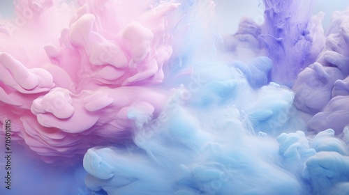 Dreamy Pastel Cloudscape: An Abstract Symphony in Powdered Pink and Blue - Generative AI