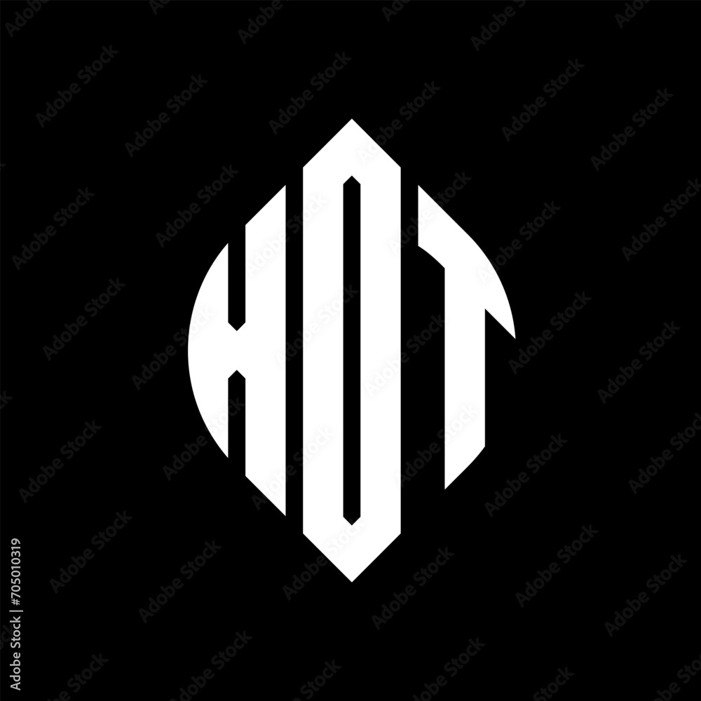 XDT circle letter logo design with circle and ellipse shape. XDT ellipse letters with typographic style. The three initials form a circle logo. XDT circle emblem abstract monogram letter mark vector.