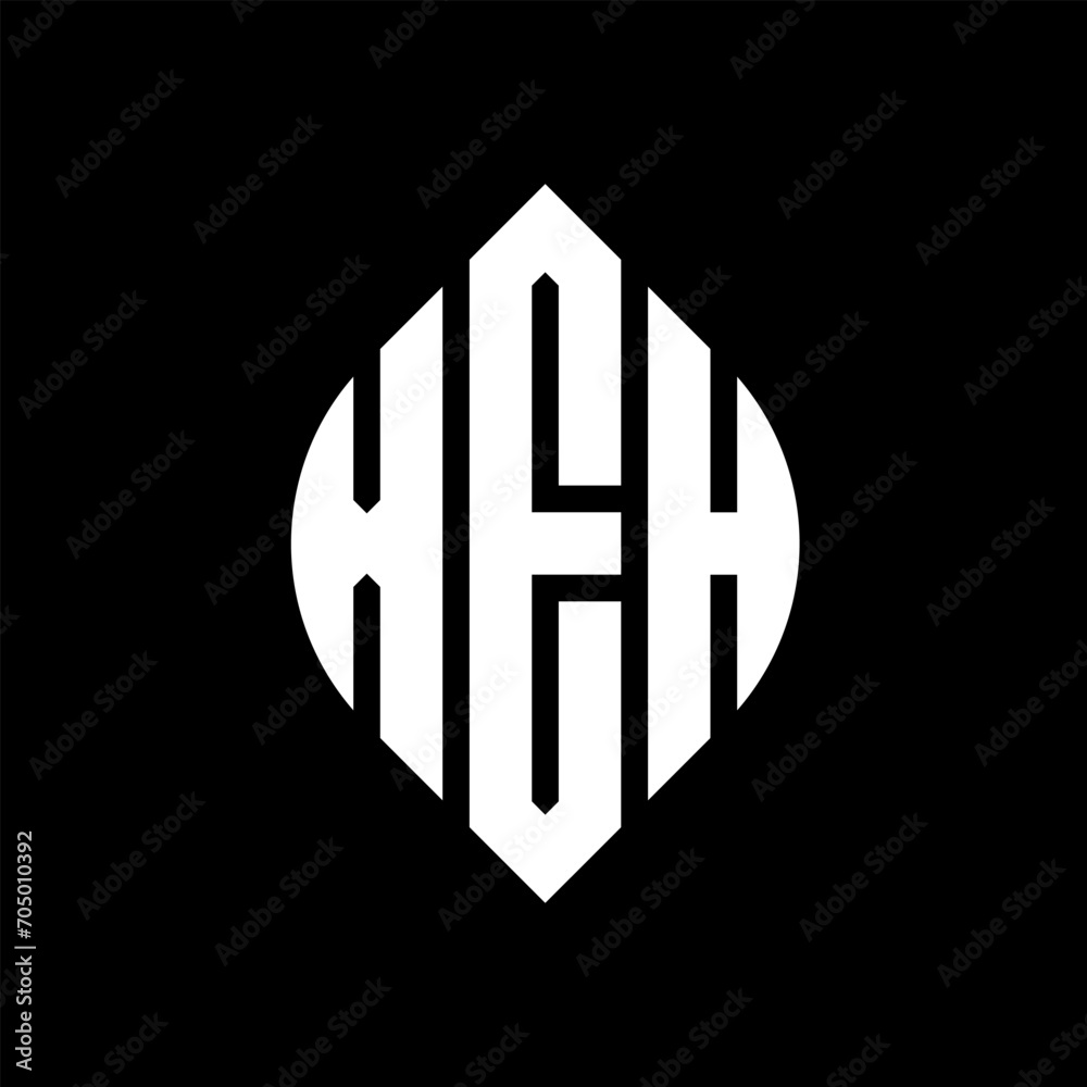 XEH circle letter logo design with circle and ellipse shape. XEH ellipse letters with typographic style. The three initials form a circle logo. XEH circle emblem abstract monogram letter mark vector. XEH circle letter logo design with circle and ellipse shape. XEH ellipse letters with typographic style. The three initials form a circle logo. XEH circle emblem abstract monogram letter mark vector.