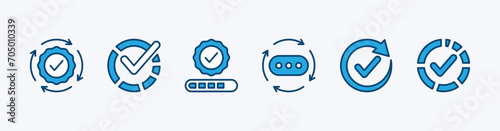 Progress thin line icon set. Loading progress bar, update system symbol. Completed progress bar icons. Vector illustration photo